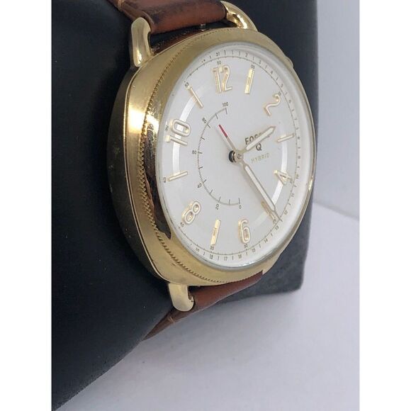 Fossil Q FTW1201 Women Brown Leather Analog Silver Dial Hybrid Smart Watch CM269 - Picture 3 of 9